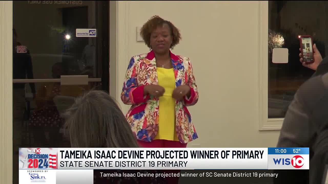 Tameika Isaac Devine projected winner of SC Senate District 19 primary