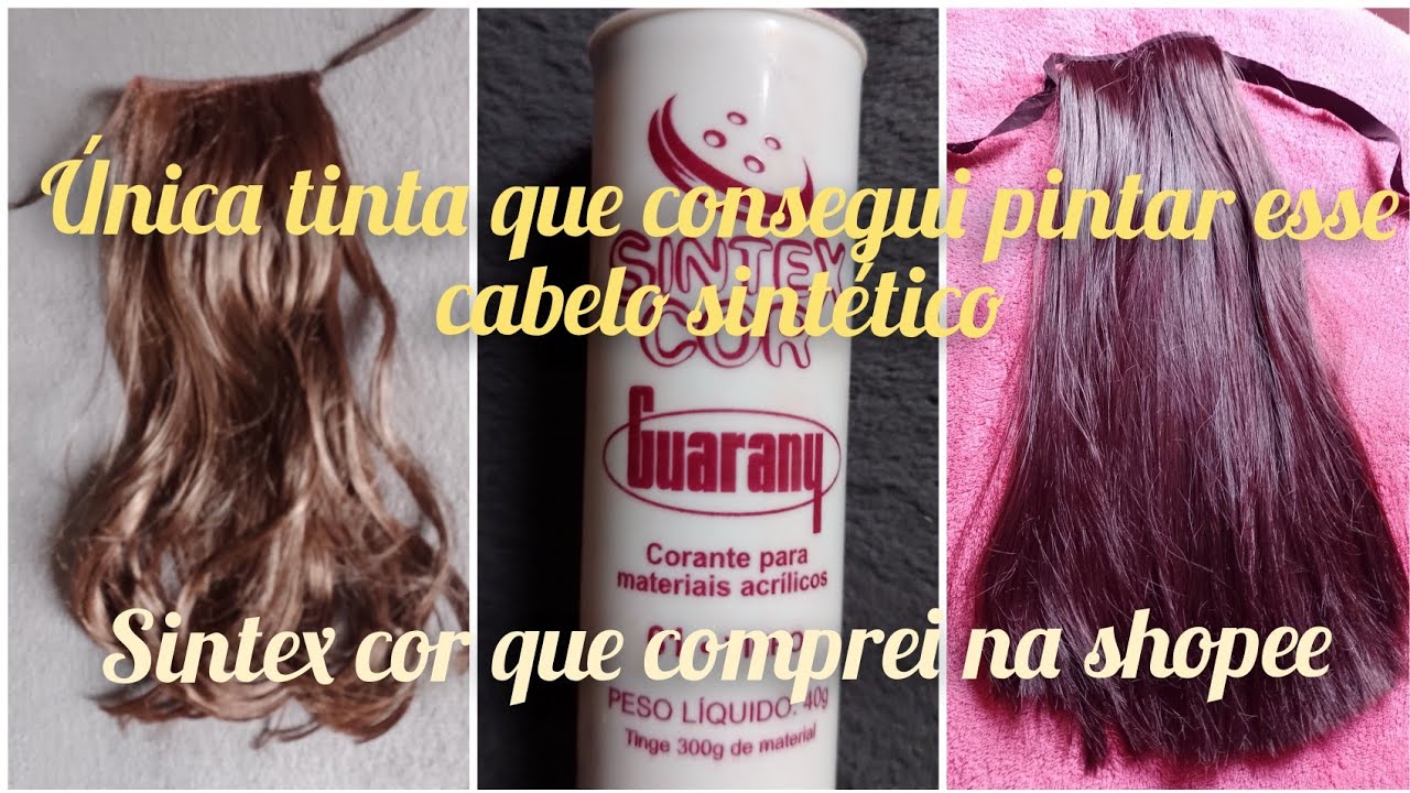 COMO PINTAR CABELO SINTÉTICO (rabo de cavalo) ÚNICA TINTA QUE CONSEGUI PINTAR 😃