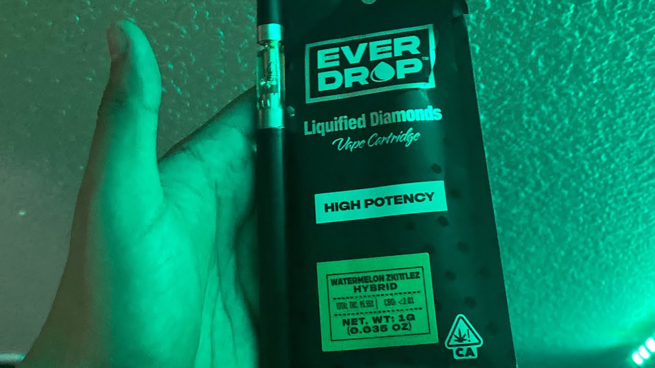 EVERDROP WATERMELON ZKITTLEZ LIQUID DIAMONDS HYBRID CART TASTE TEST! RAW GARDEN LIQUID DIAMONDS?