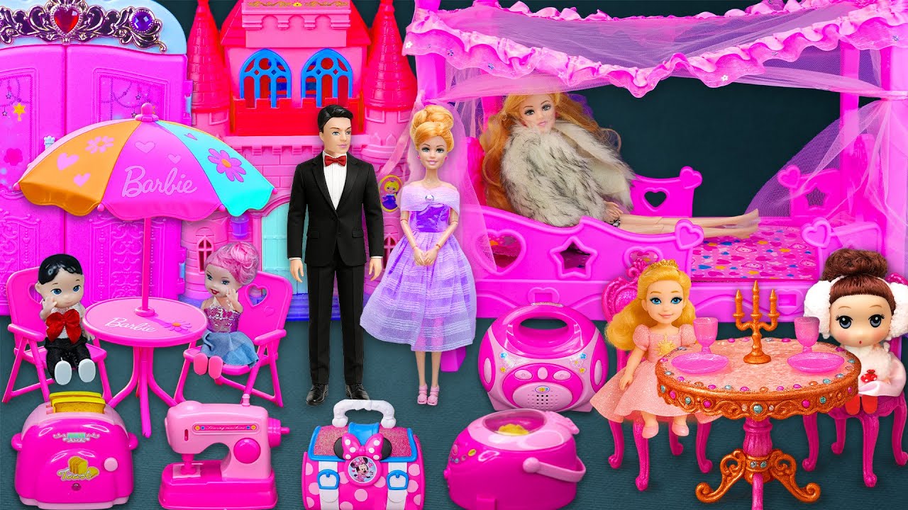 21 Minutes Satisfying ASMR Unboxing Barbie’s Kitchen with Fridge, Stove and Colorful Cooking Tools