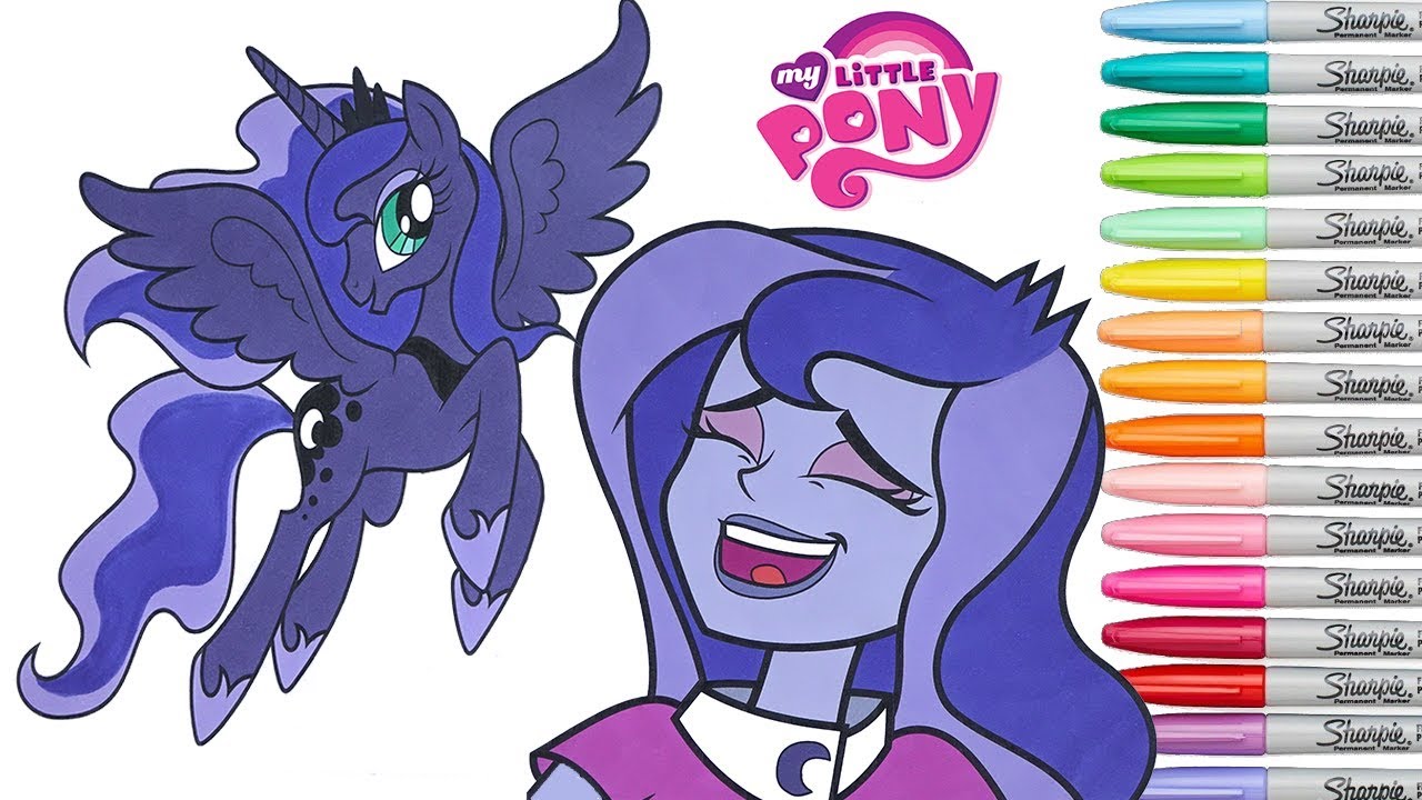My Little Pony Coloring Book Pages Princess Luna MLP Equestria Girls
