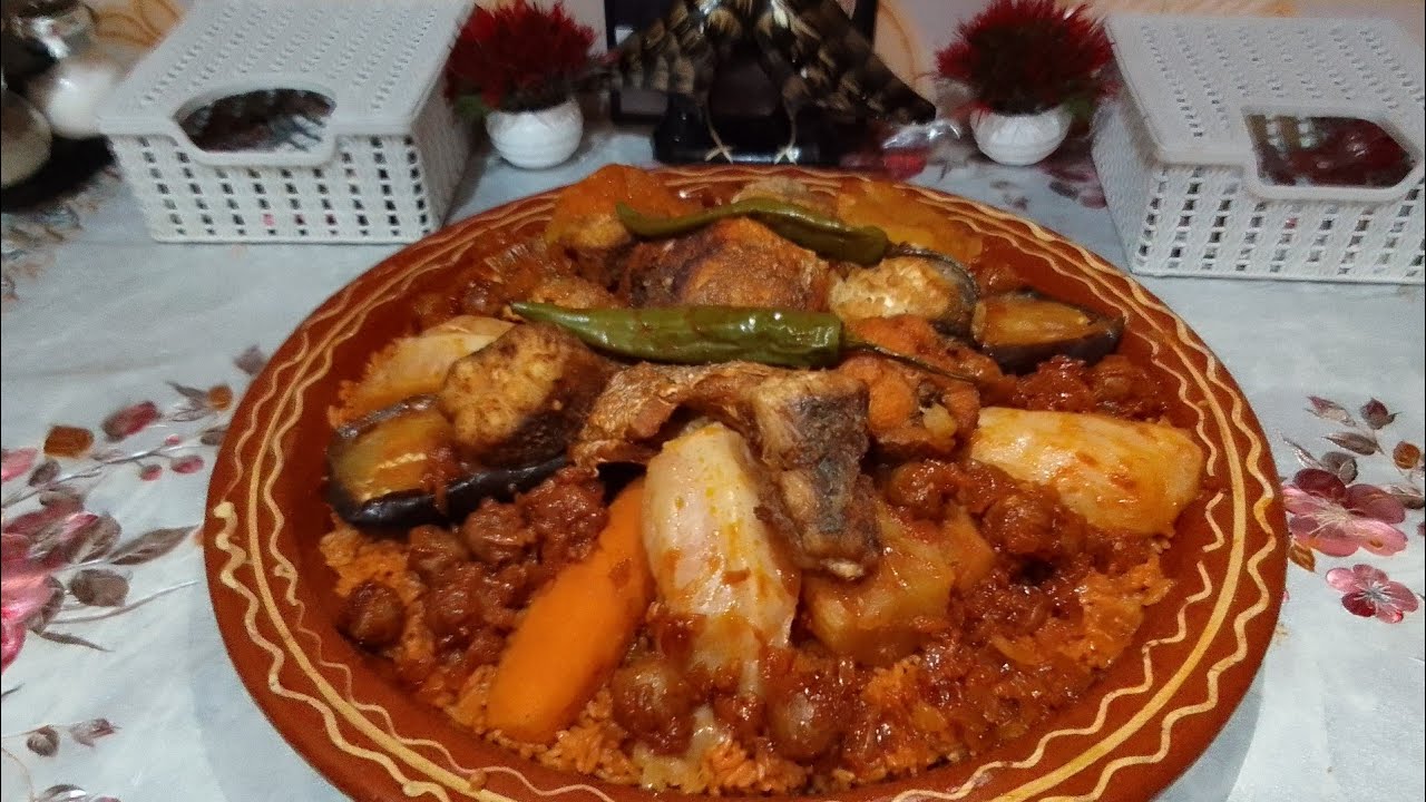 الروز بالحوت و كريات الكفتة Riz aux poisson et boulettes de kefta