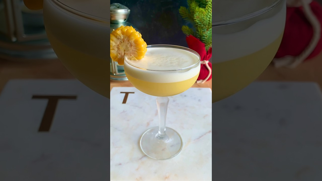 Sweet Corn Sour aka The Nebraska Man #cocktail #mixology #shorts #shortsvideo #mixologymagic