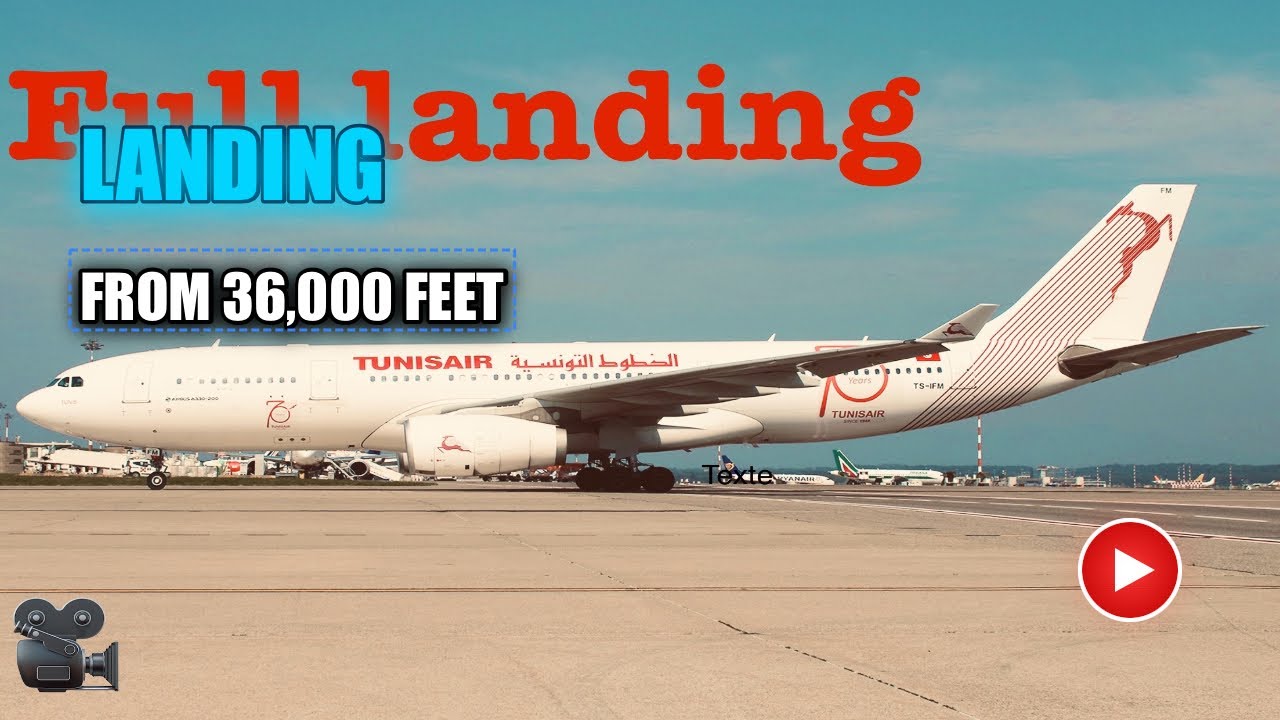 Tunisair A330 Landing in Tunis (TUN) | Flight from France