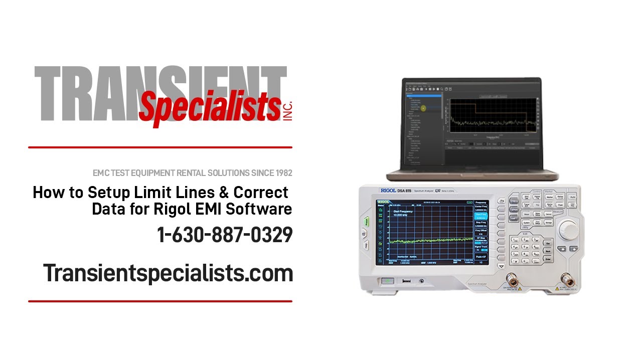How to use S1210 Rigol EMI Software - Correction Factors & Limit Lines for Emissions