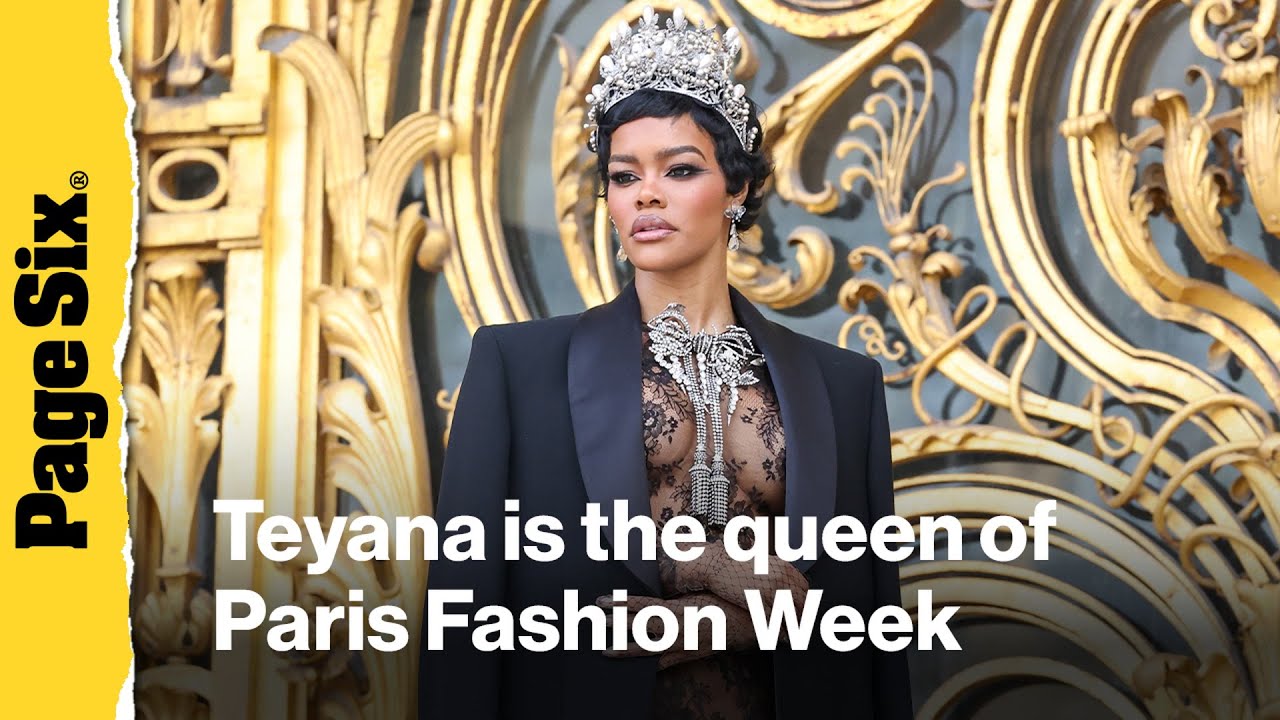 Teyana Taylor is the queen of Paris Fashion Week in pearly crown and sheer lace skirt set