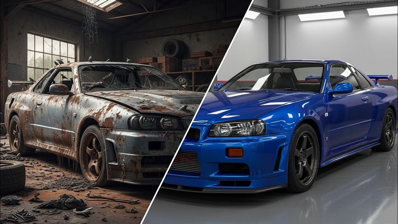 Abandoned Nissan Skyline GT-R R34 1999 Found in a Dark Garage – Full Restoration (ASMR)
