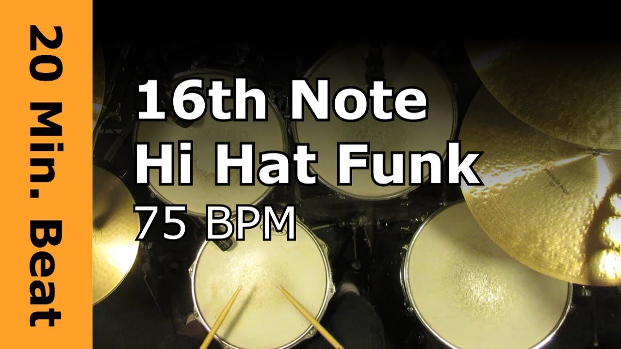 Extended Practice Drum Loop | 20 Minutes of 75 BPM Funk Grooves