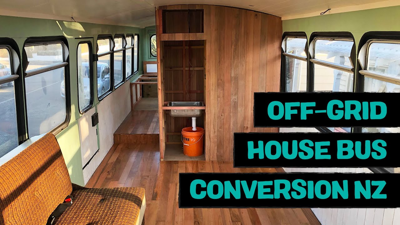 Hardwood floors and beech timber walls, 1984 Isuzu JCR500 school bus conversion (S1E13)