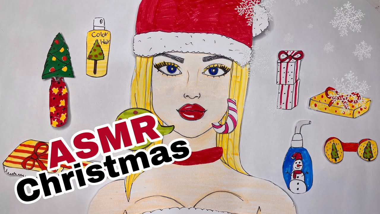 ASMR with paper🎄🧨This Christmas makeup will put you in a deep sleep🥱😴