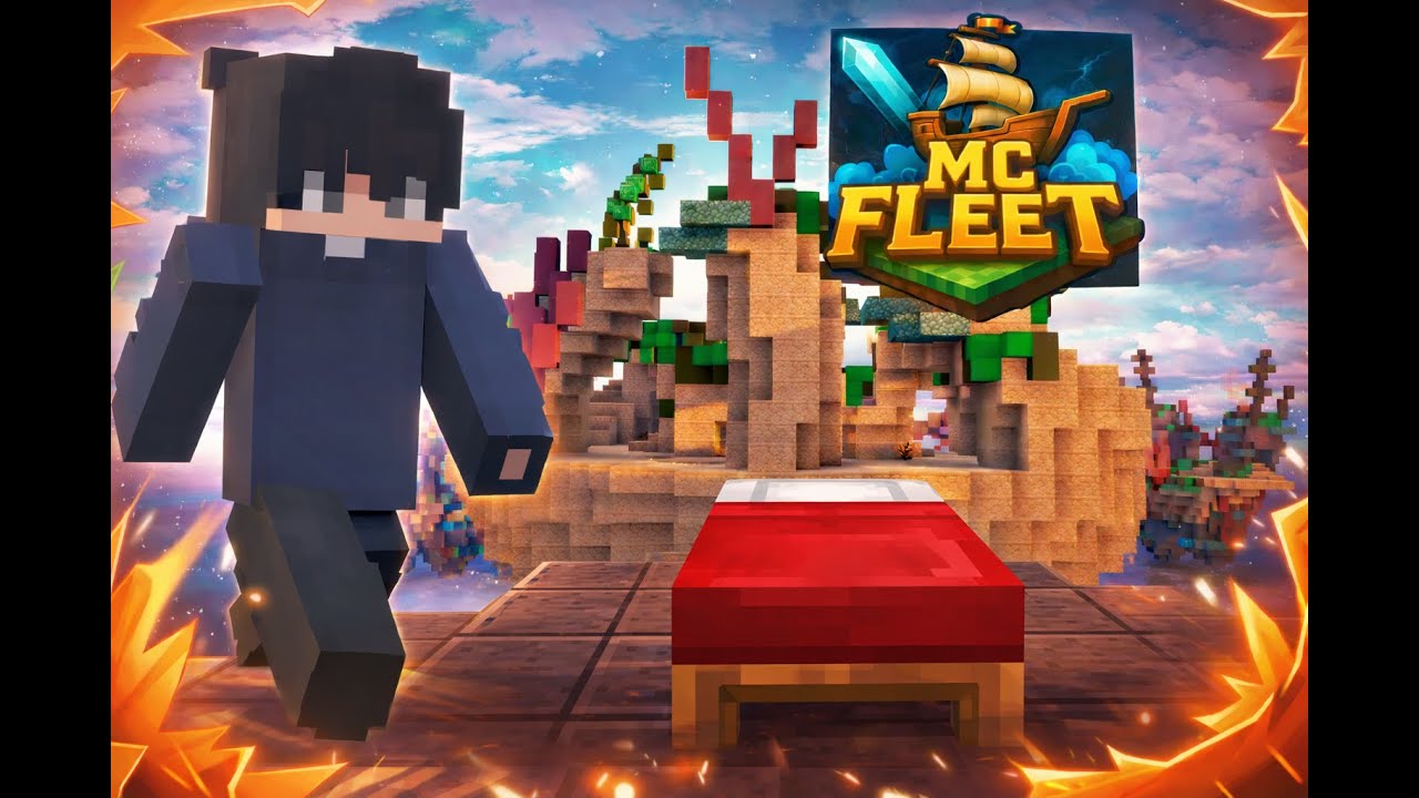 Playing bedwars in gamerfleet server mcfleet