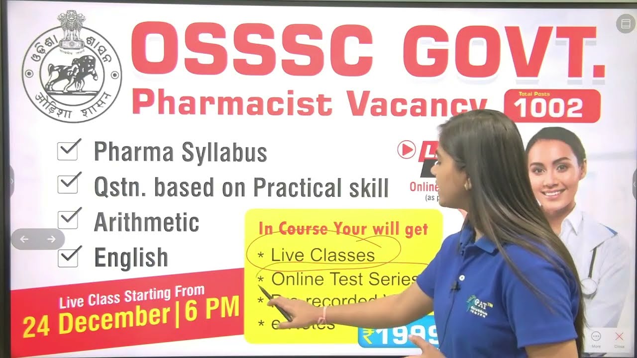 How to prepare for OSSSC pharmacisr Exam | OSSSC pharmacist course details ||join today's class-6 PM