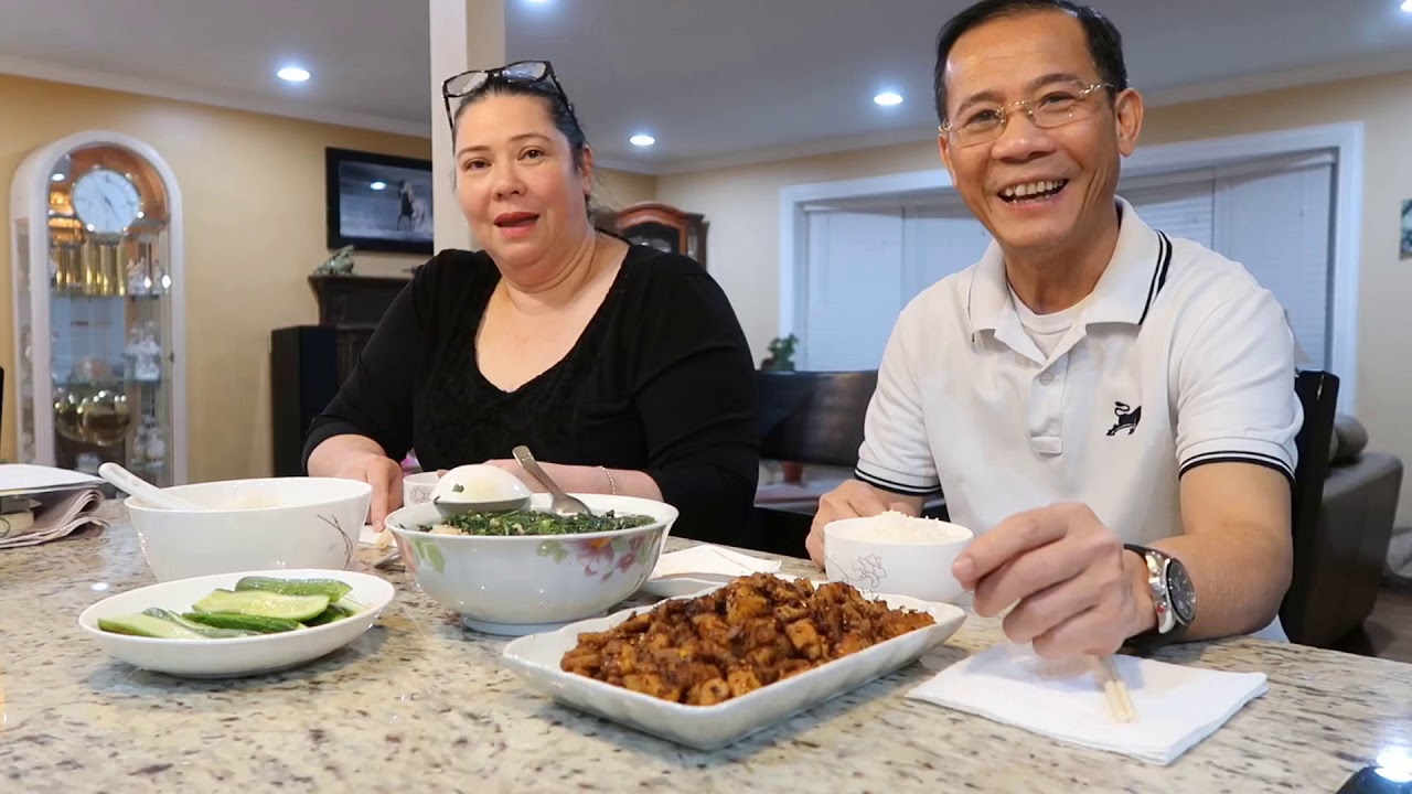 Vlog 80 ll Thịt Ba chỉ Xào Ruốc-  Canh tần Ô nấu tôm