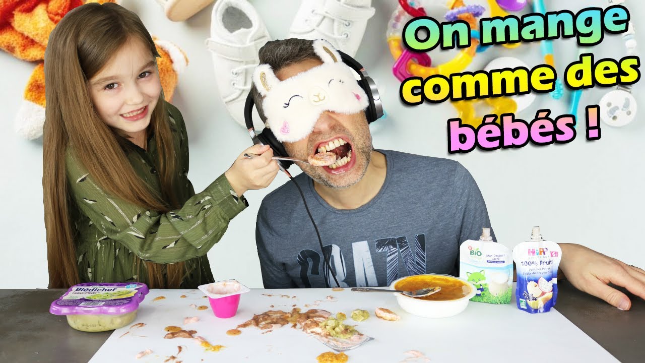 ON MANGE COMME DES BÉBÉS ! ELLIE donne à manger à PAPOUNET et c'est DÉGOUTANT ! Challenge gourmand !