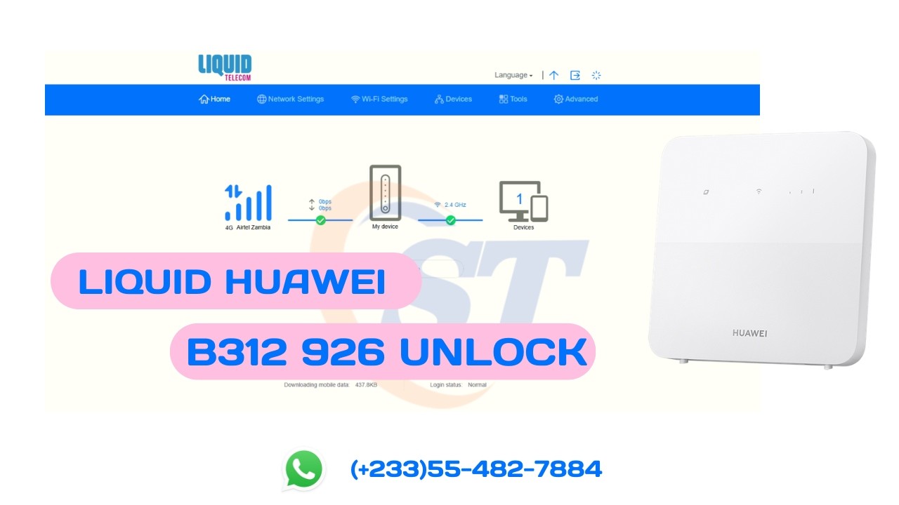 How To Unlock LIQUID Huawei B312 926 100% Permanent By SuccessTech