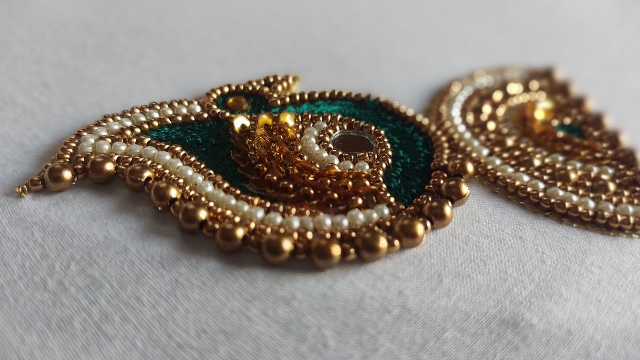 Aari Embroidery Peacock Designs ✨😍|| #rajani'saaridesigns