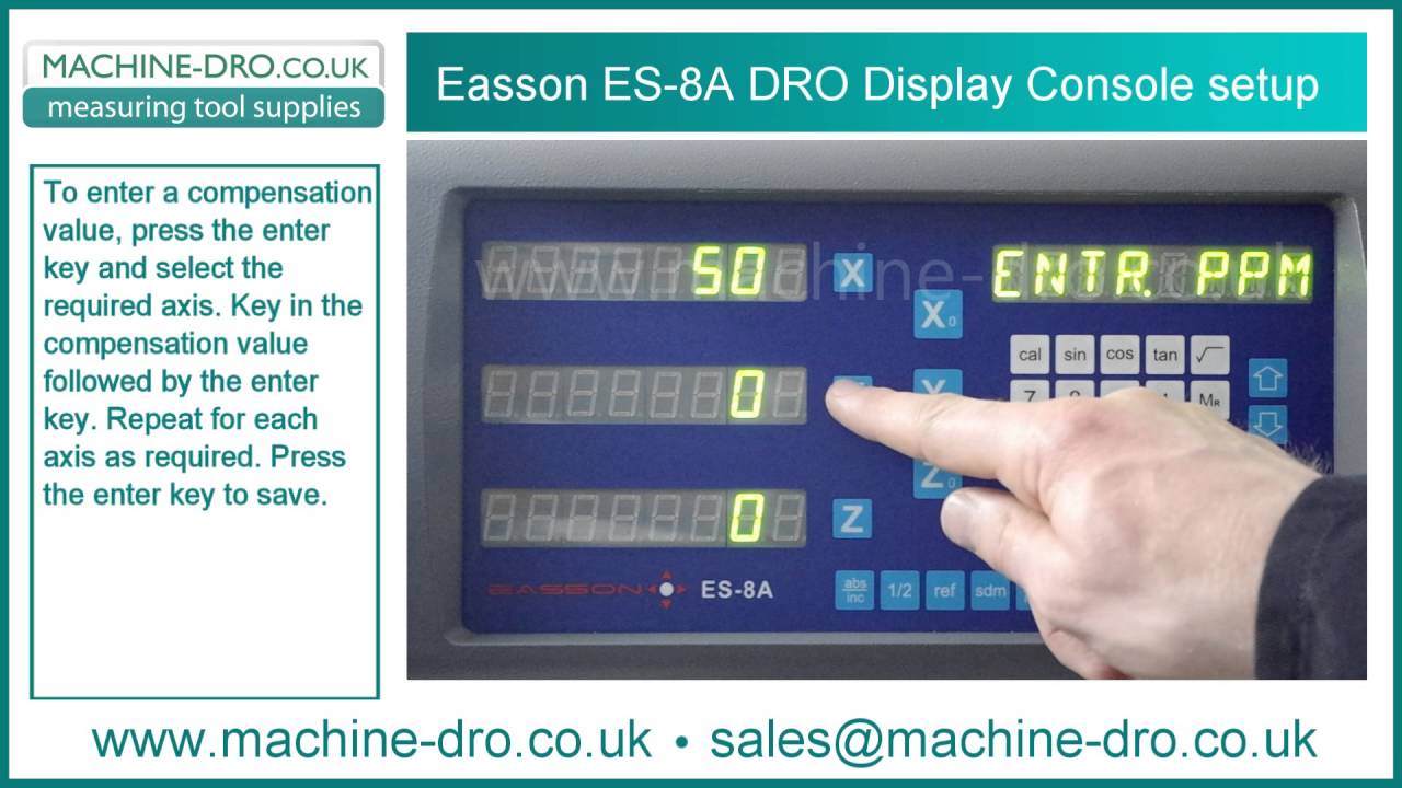 How to Enter the Easson ES-8A Digital Readout Display DRO Console Setup Menu