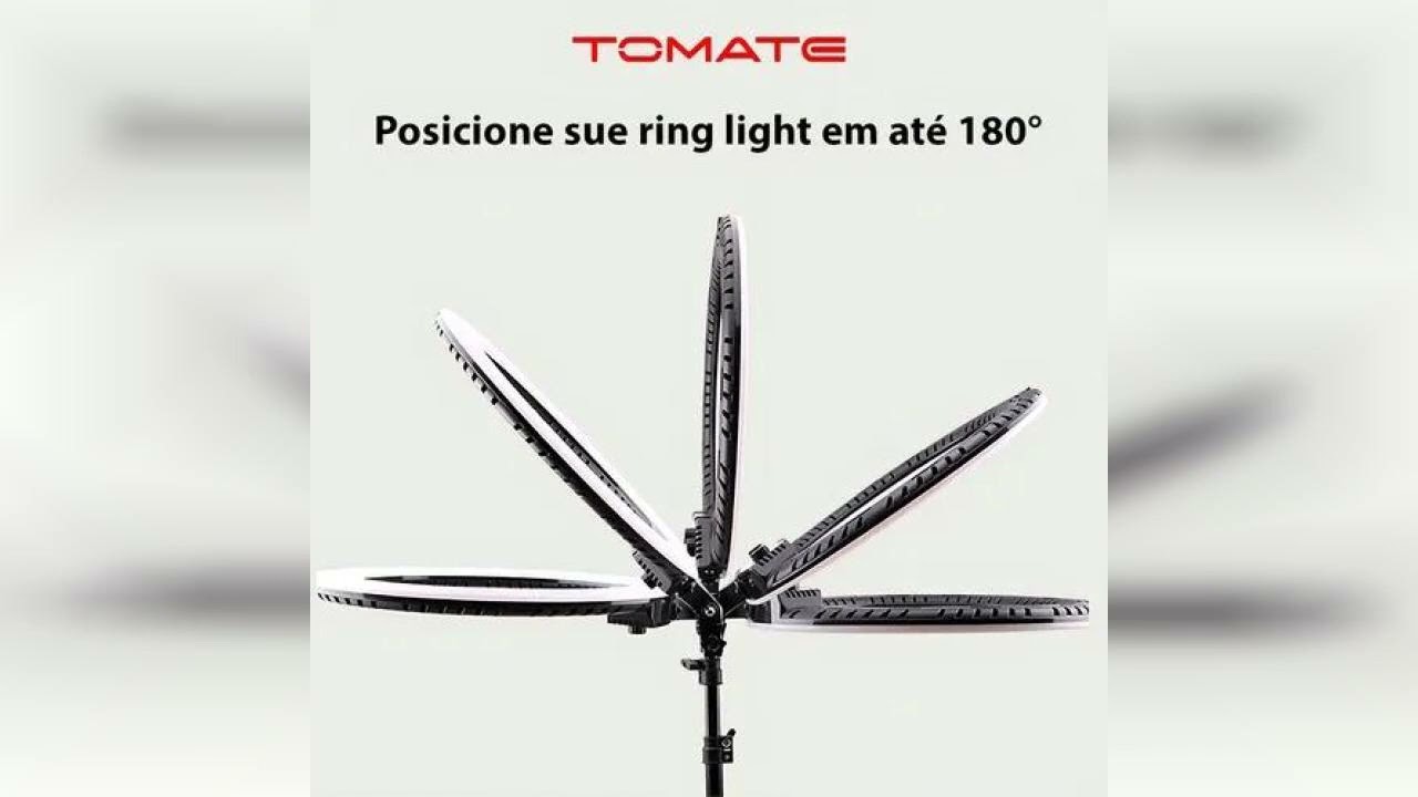 Review: Ring Light Tomate 18 Polegadas Grande + Trip&eacute; 2 Mts Estrutura Preto Luz Bicolor
