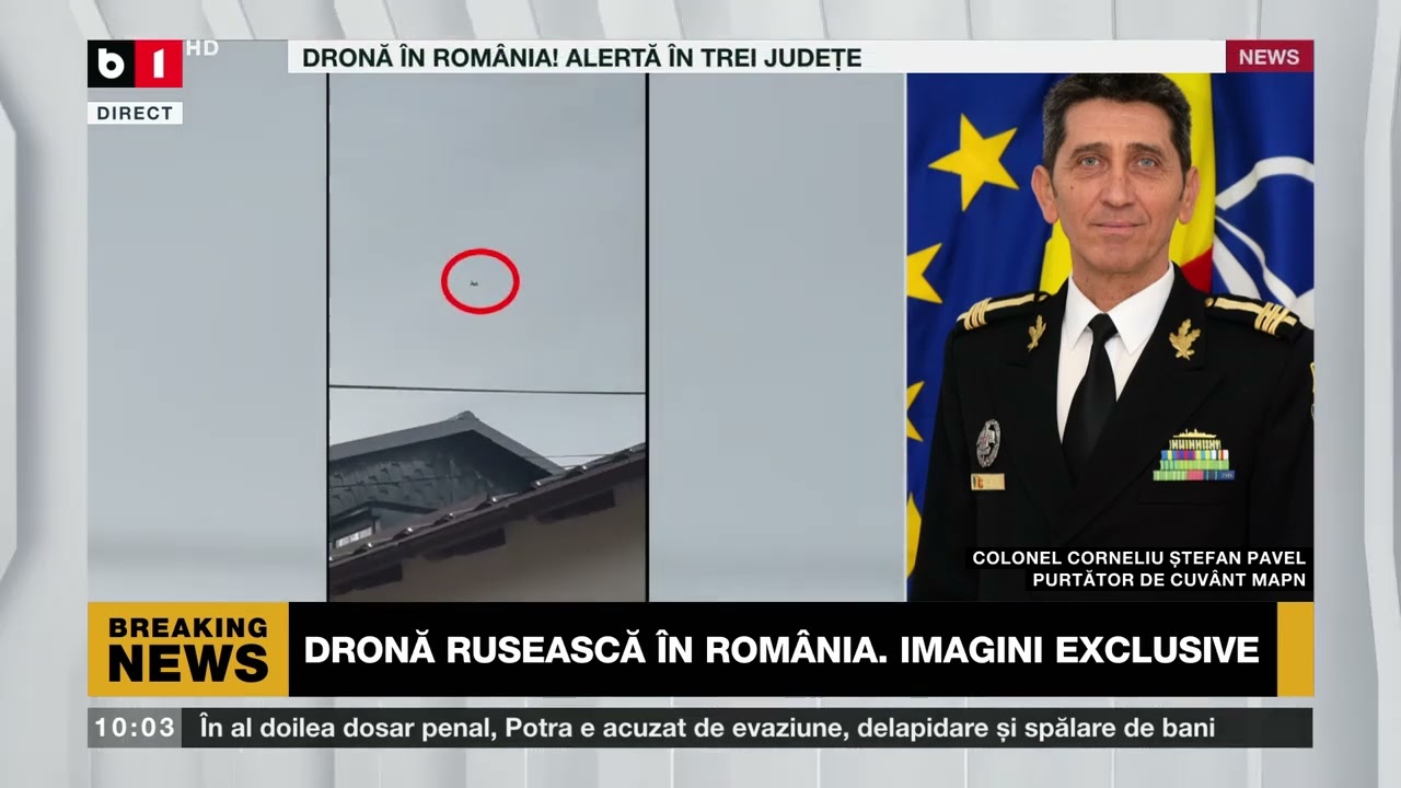 FĂRĂ PRECEDENT: O DRONĂ, ÎNCĂ ÎN ROMÂNIA  4 AVIOANE URMĂRESC DRONA. IMAGINI EXCLUSIVE_Știri B1TV