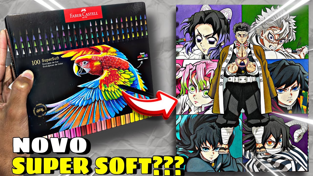 Testei o NOVO Faber Castell Super Soft! Melhorou?? [ Desenhando os Hashiras de Demon Slayer ] 