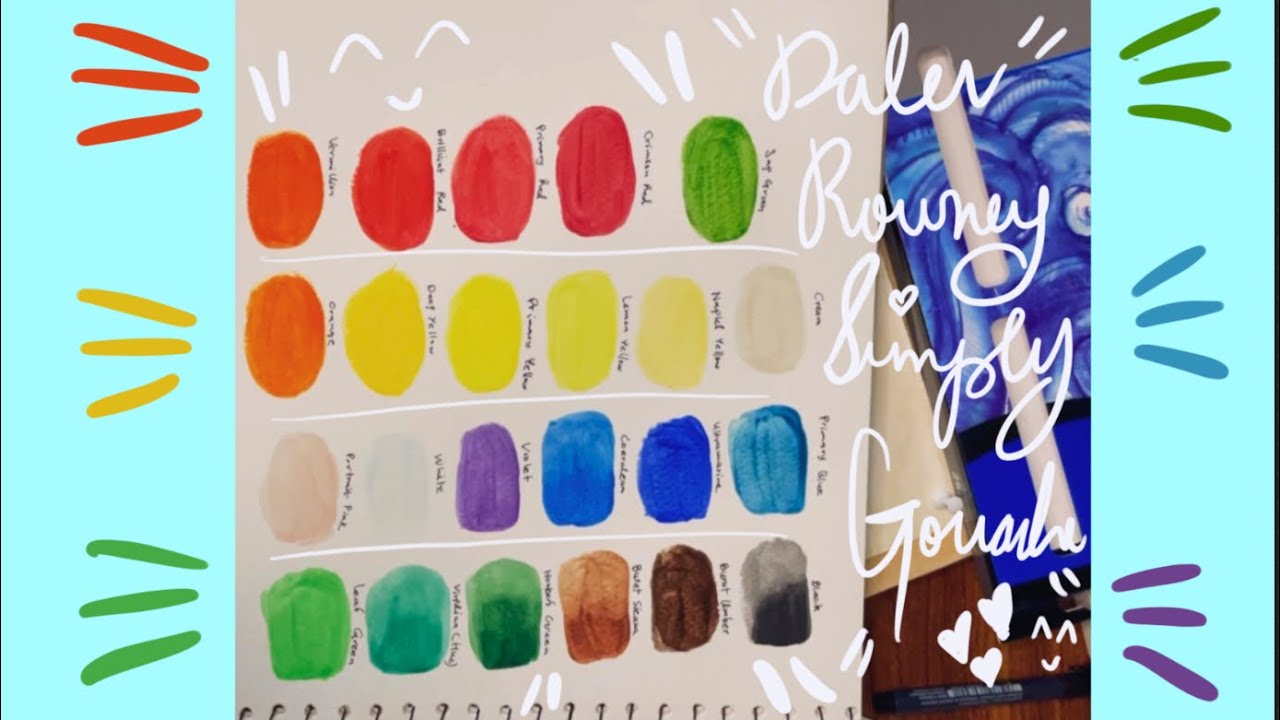 ✨simply gouache✨ DALER ROWNEY🎨 swatches✨