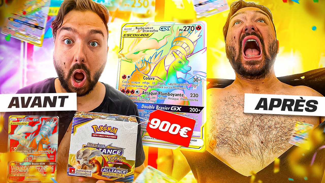 JE DÉCHIRE MON T-SHIRT POUR DRACAUFEU ! OUVERTURE DISPLAY POKEMON A 900 EUROS ALLIANCE INFAILLIBLE !