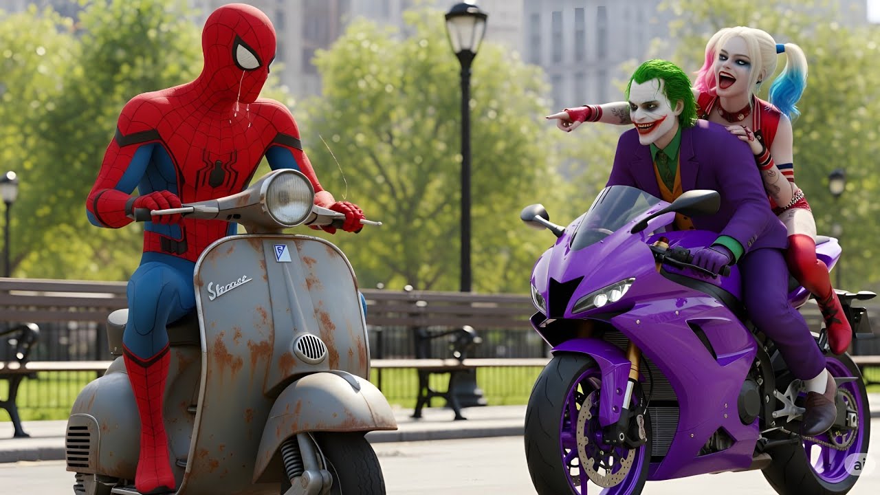 Joker & Harley Made Fun of Spider-Man Scooter &ndash; Now They Regret It | AI superhero transformation