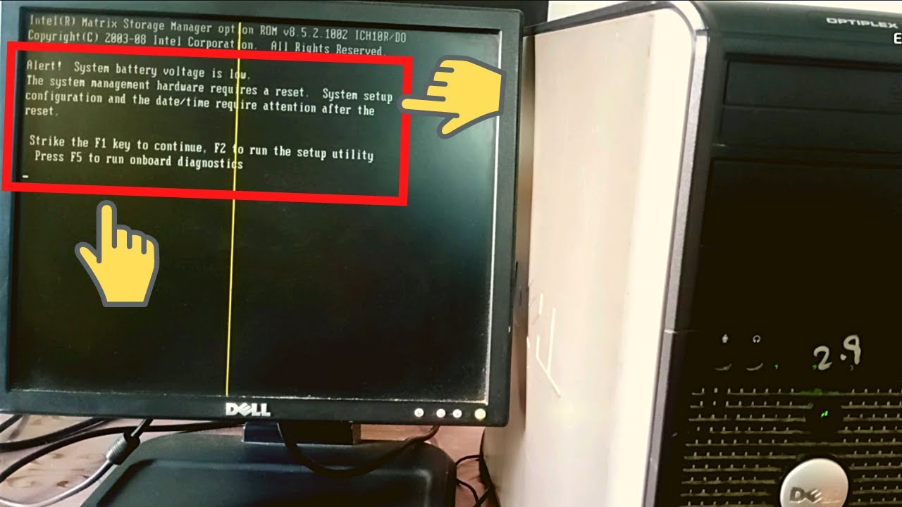 SYSTEM BATTERY VOLTAGE IS LOW DELL OPTILPLEX