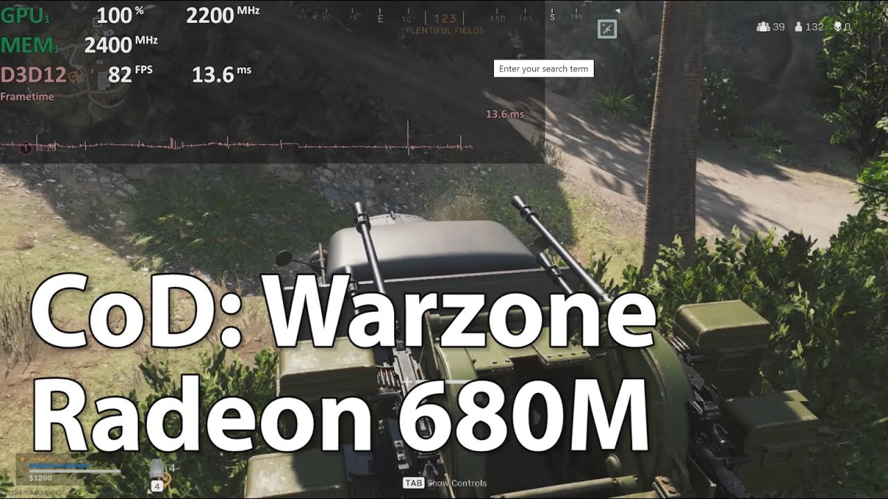 Call of Duty: Warzone on AMD Radeon 680M + Ryzen 7 6800H (6900HS, 6800HS, 6800U)