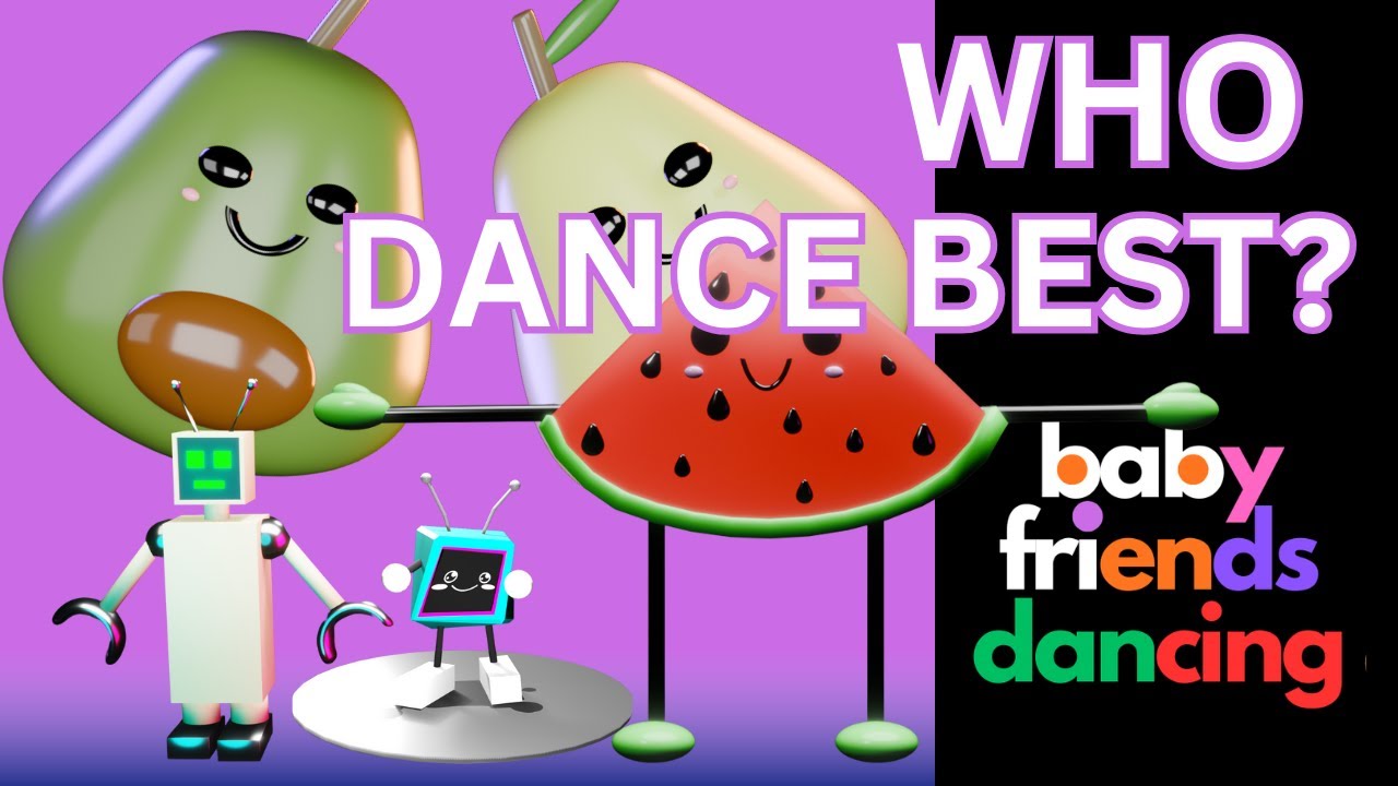 12 MIN Fiesta de Frutas y Robots 🍎🤖 Baile para Bebés | Baby Sensory Dance Party (High Contrast)