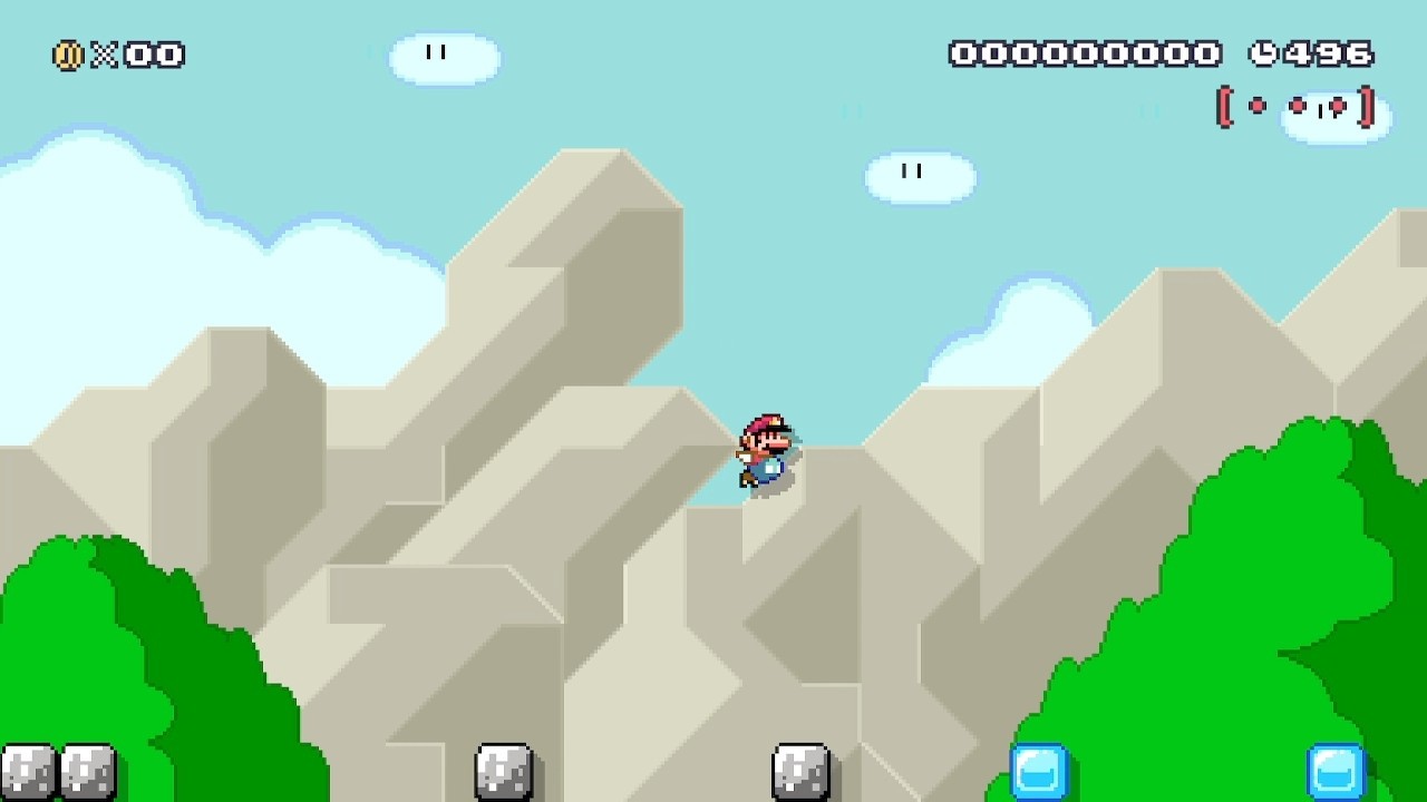 マリオメーカー2　だんだんむずかしくなっていく足場