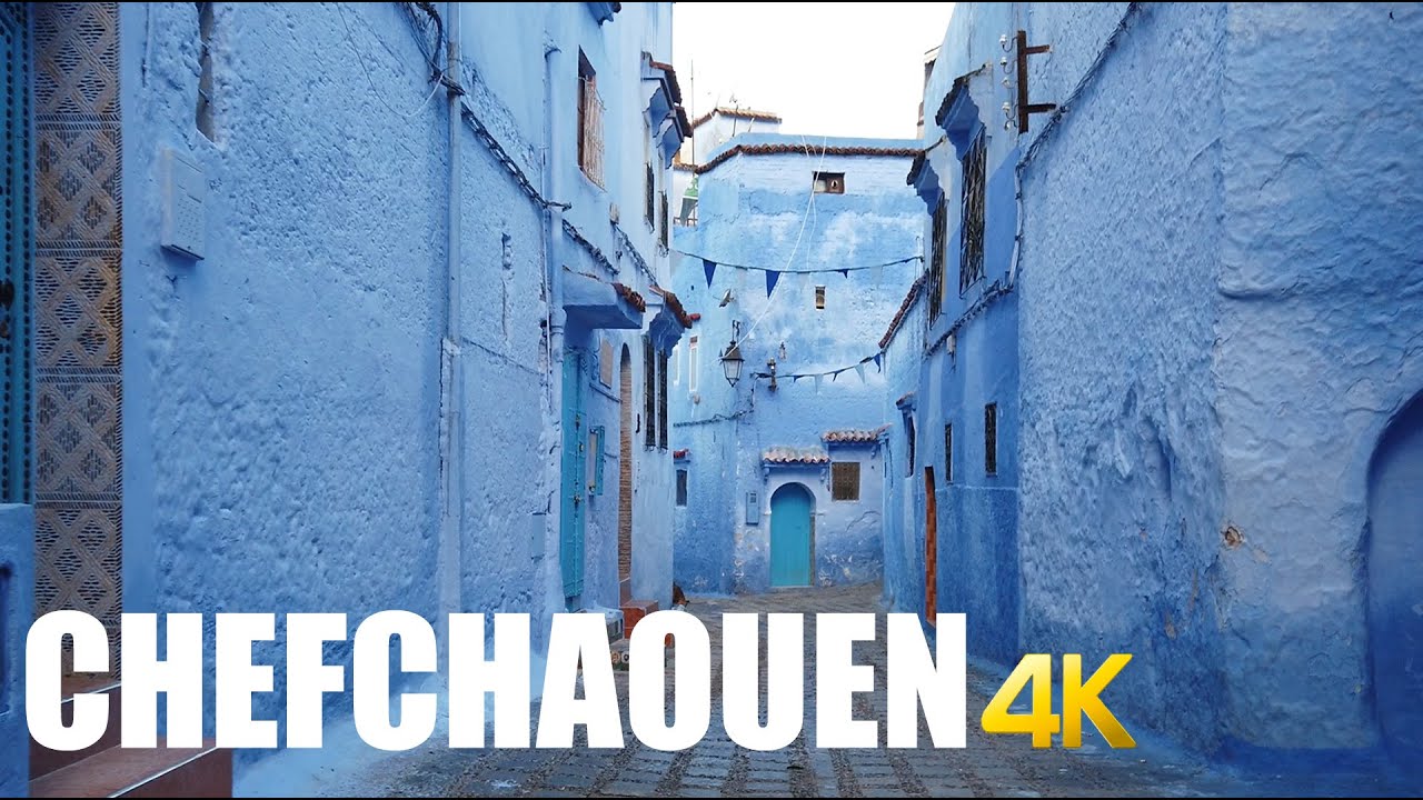 Chefchaouen, Morocco, walking tour 4k 60fps
