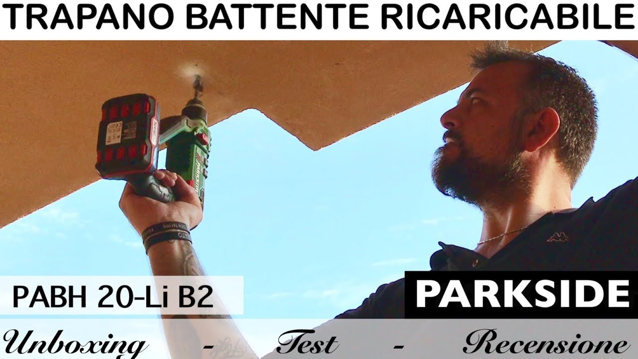 Trapano battente ricaricabile PARKSIDE. PABH 20-Li B2. Tassellatore a batteria. lidl. x20v team