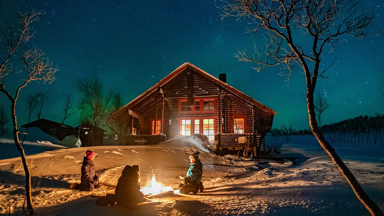 Winter cabin life in Northern Norway