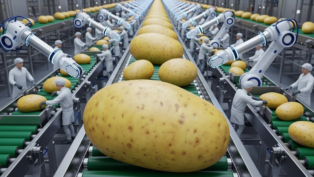 Inside a LARGEST Potato Factory : From Seed to Harvest | All Process AI