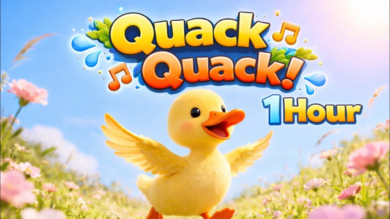 Quack Quack! 🦆🎵| 1 Hour Loop |  Fun Duck Song & Nursery Rhyme