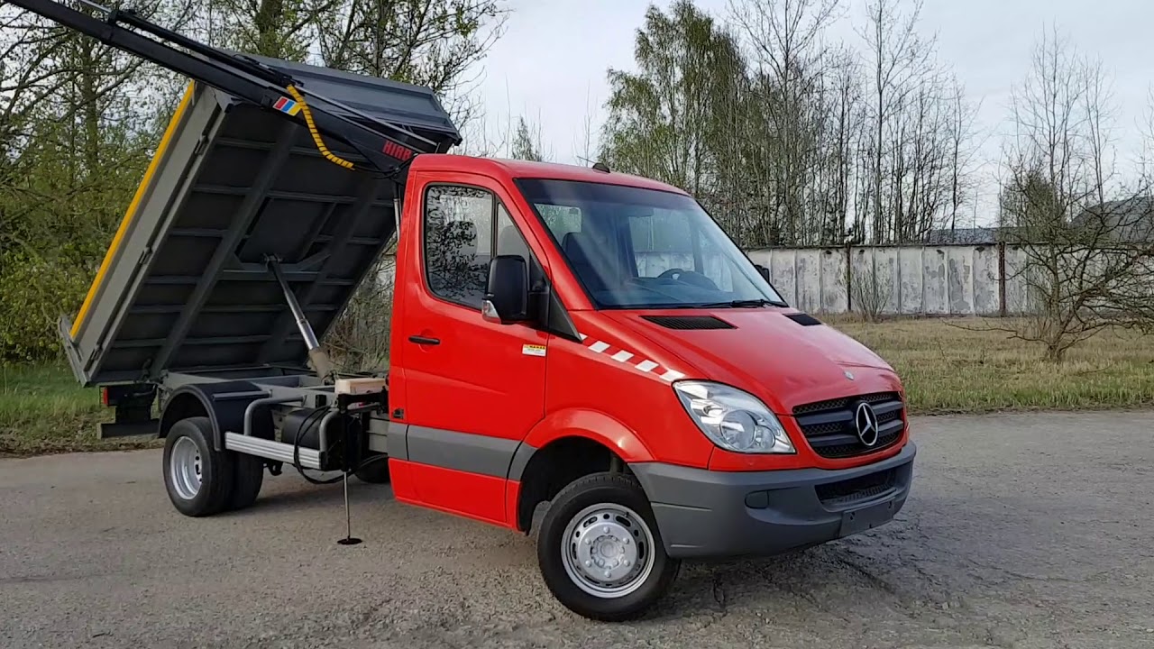 MERCEDES-BENZ SPRINTER 2008 515 KIPPER + CRANE HIAB HDS TIPPER самосвала