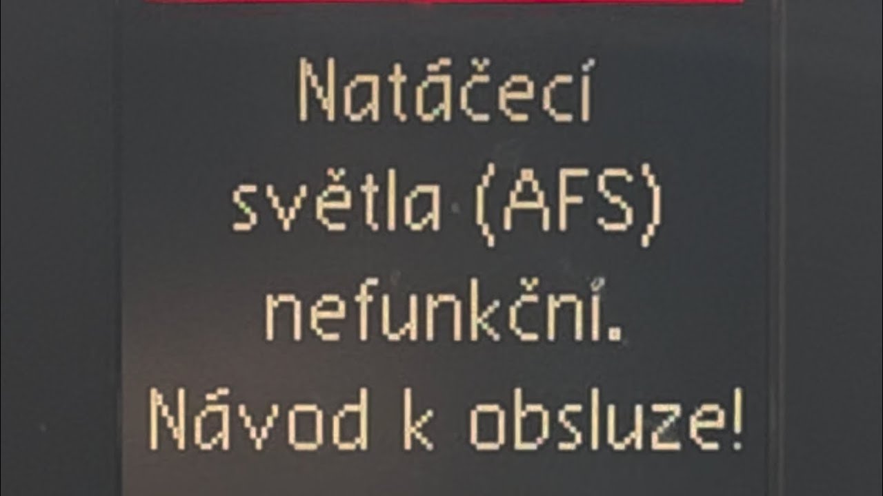 AFS Error Octavia 2, natáčecí světla nefunkční 