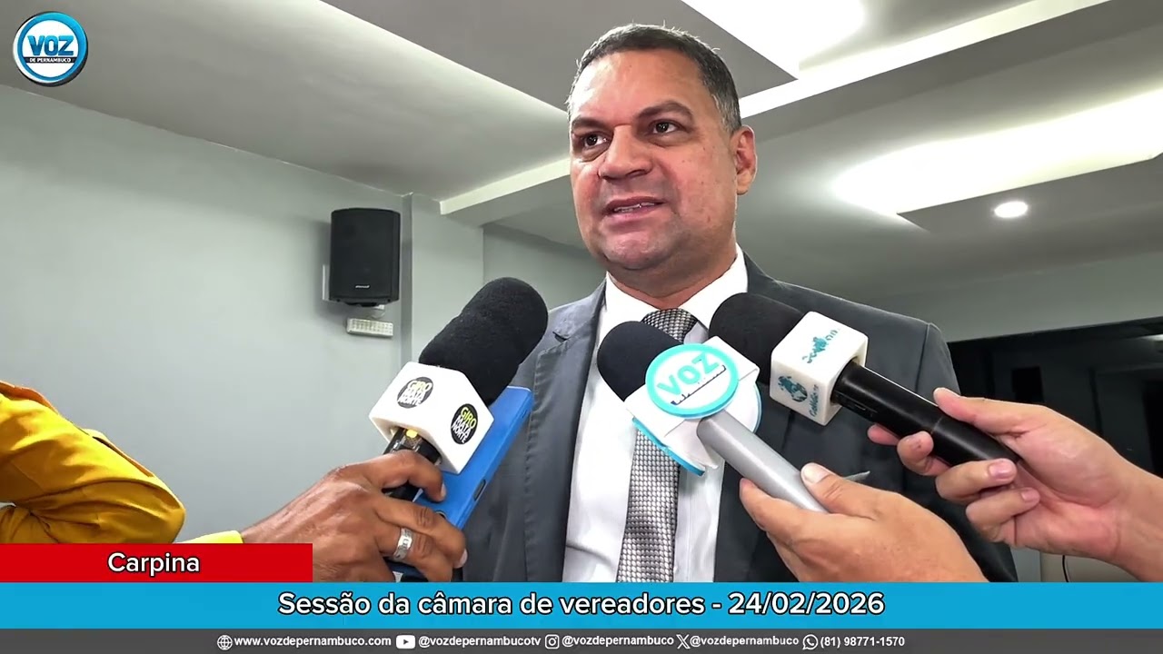 Vereador Júnior de Salete sobre sessão da câmara de Carpina - 24-02-2026