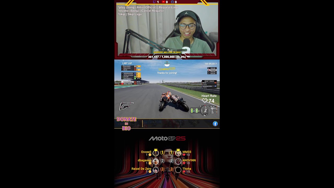 MotoGP™25 | Online Multiplayer | Heart Rate Overlay