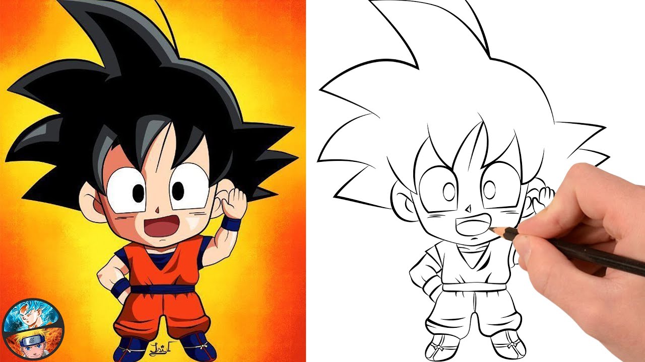 COMO DIBUJAR A GOKU NIÑO DRAGON BALL Z dibujos