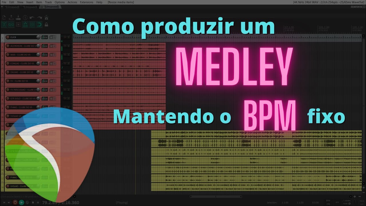Como produzir um Medley no Reaper com VS multitrack mantendo o BPM do Medley fixo