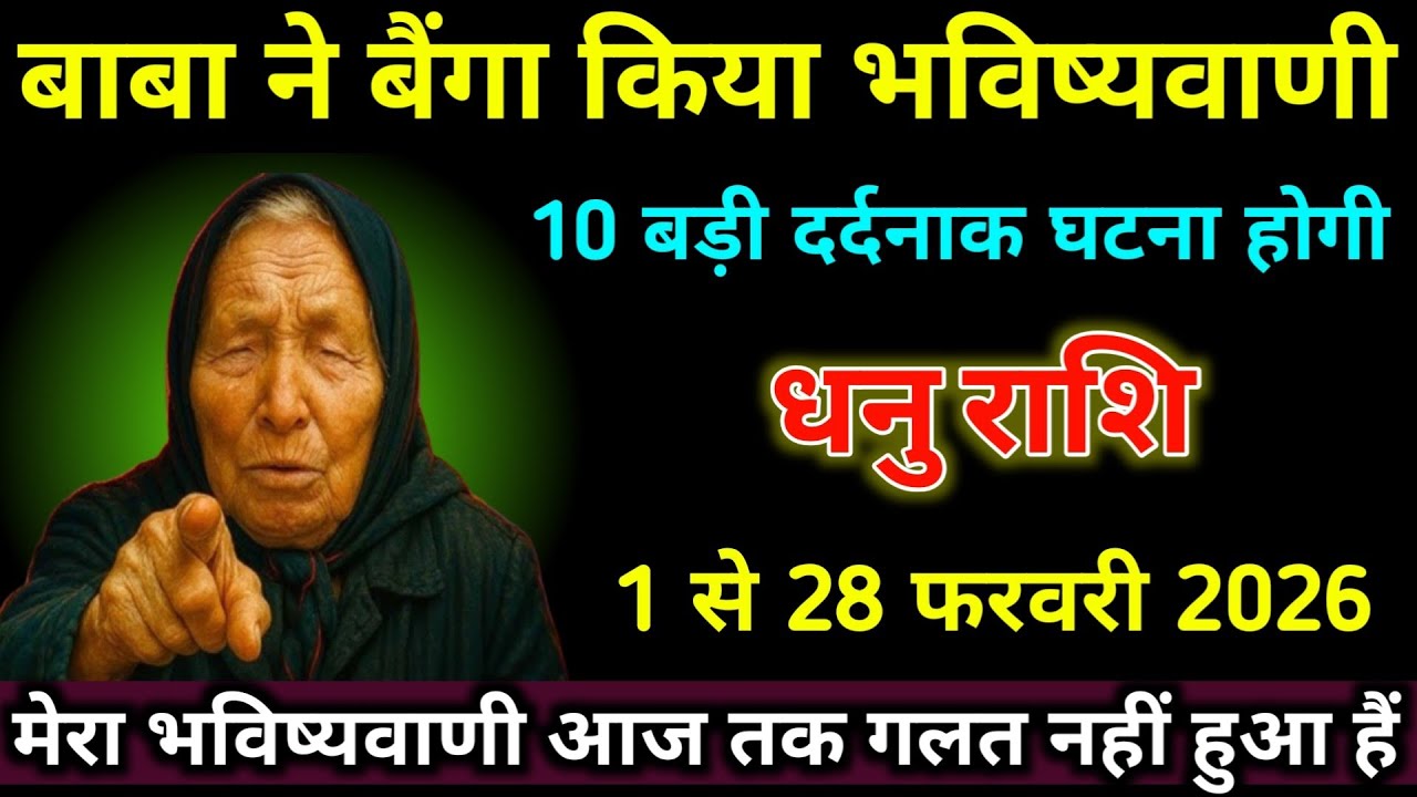 धनु राशि 1 से 28 फरवरी बाबा बैंगा ने किया भविष्यवाणी 10 बड़ी दर्दनाक घटना होगी। Dhanu Rashi 