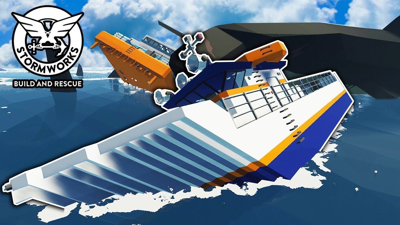 Fleet of Ships Gets Attacked by Shark Army! - Stormworks Gameplay - Sinking Ship Survival