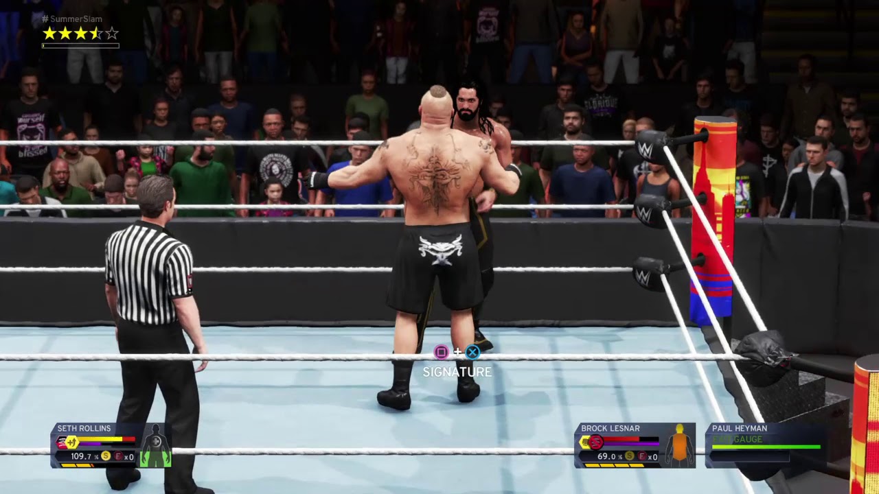 WWE 2K20 Gameplay Seth Rollins vs Brock Lesnar Universal Championship Match