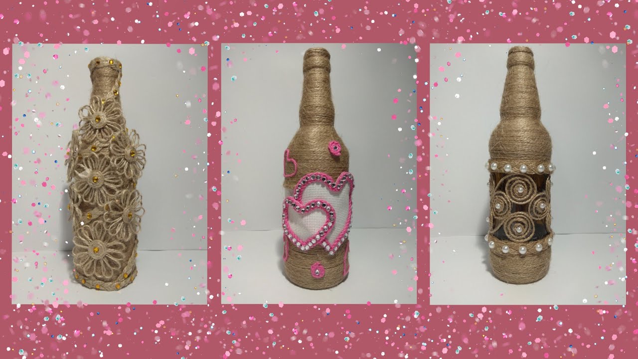 3 идеи лёгкого способа декора бутылки Декор шпагатом/3 ideas for an easy way to decorate a bottle