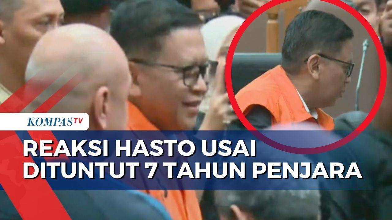 Ekspresi Sekjen PDI-P Hasto Kristiyanto Dituntut 7 Tahun Penjara Kasus Harun Masiku | INDO UPDATE
