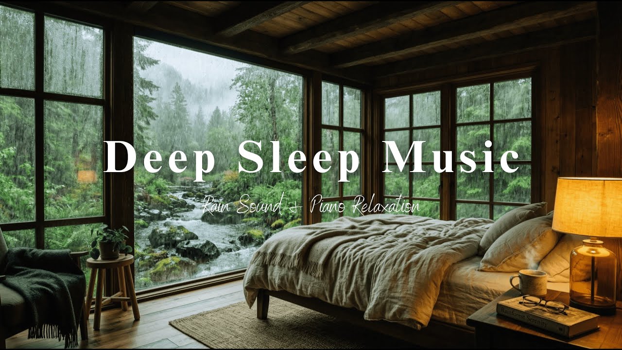 Soft Rain on Window Glass | Peaceful Piano Music for Insomnia and Sleeping Problems