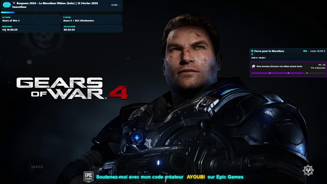 🔴 LIVE 24/7 | 100%🏆MARATHON Respawn 2026 – Gears of War: Judgment - JOUR 41| 11/100  !marathon 📊