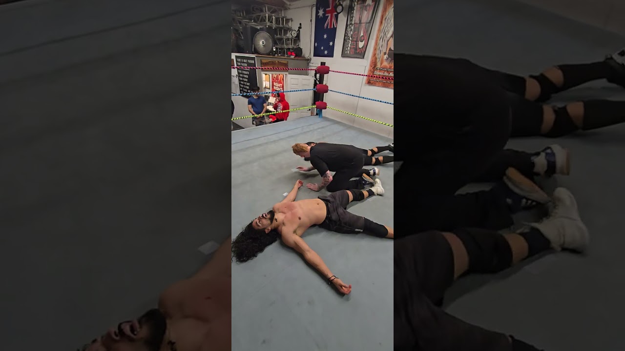 Training Match: El Primo Henio takes on student DJ.#SantinoBros #WrestlingSchool